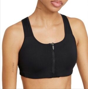Nike Dri-Fit High Support  Shape Zip Front Padded Sports Bra Black size Medium